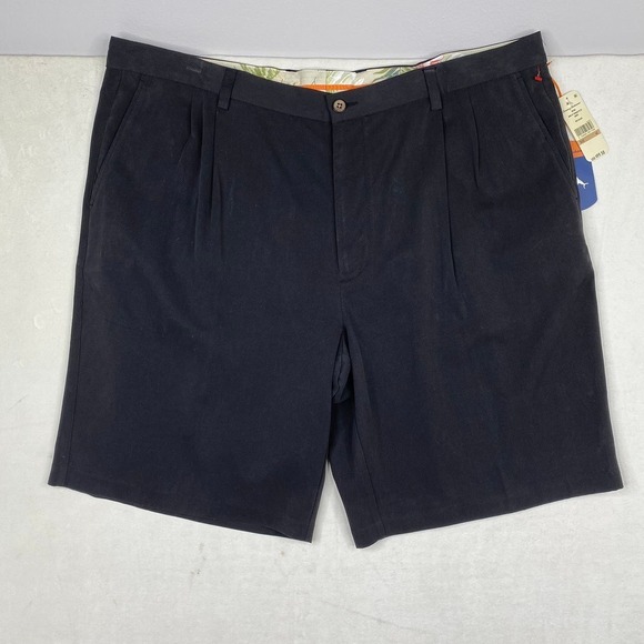 NWT Tommy Bahama Black Pleated St. Thomas Silk Blend Shorts Men's 42x9.5 - Picture 2 of 5
